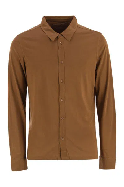 Majestic Filatures Long-sleeved Lyocell And Cotton Shirt