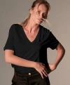 Majestic Filatures Stretch Linen Short Sleeve Crewneck T-shirt In Noir