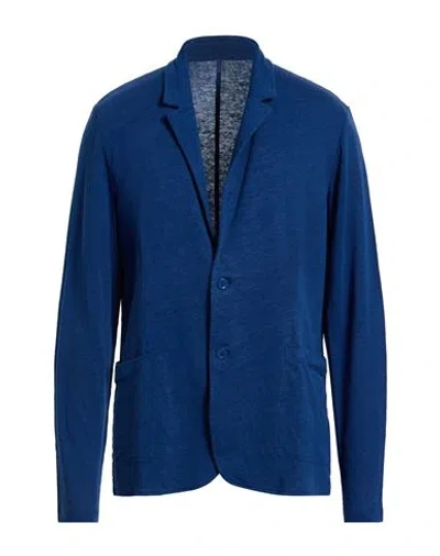 Majestic Filatures Man Blazer Blue Size M Linen