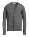 Majestic Filatures Man Cardigan Charcoal Size M Cashmere In Gray