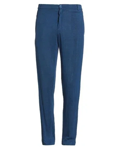 Majestic Filatures Man Pants Blue Size M Linen