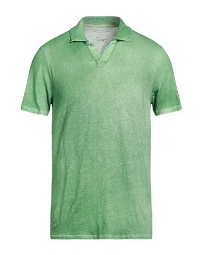 Majestic Filatures Man Polo Shirt Green Size L Linen, Elastane