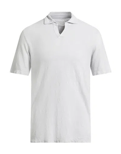 Majestic Filatures Man Polo Shirt Light Grey Size M Linen, Elastane In Gray