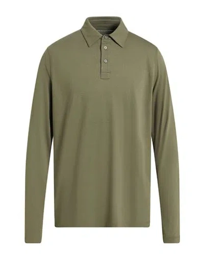 Majestic Filatures Man Polo Shirt Military Green Size M Cotton