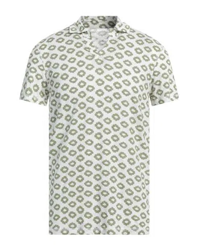 Majestic Filatures Man Polo Shirt Off White Size M Linen, Elastane