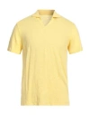 Majestic Filatures Man Polo Shirt Yellow Size M Linen, Elastane