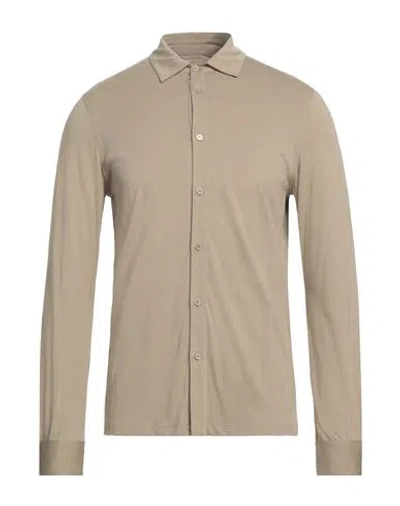 Majestic Filatures Man Shirt Beige Size M Lyocell, Cotton In Neutral