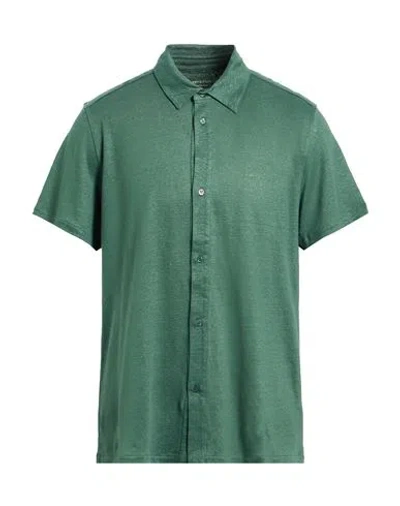 Majestic Filatures Man Shirt Green Size M Linen, Elastane