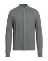 Majestic Filatures Man Shirt Grey Size M Linen, Elastane In Grey