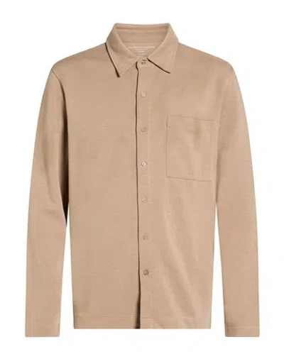 Majestic Filatures Man Shirt Light Brown Size M Lyocell, Organic Cotton