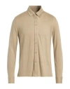 Majestic Filatures Man Shirt Sage Green Size M Linen, Elastane In Brown