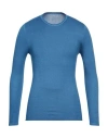 Majestic Filatures Man Sweater Azure Size M Cashmere In Blue