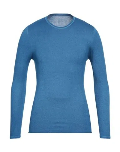 Majestic Filatures Man Sweater Azure Size M Cashmere In Blue