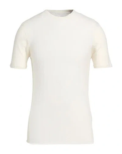 Majestic Filatures Man Sweater Cream Size M Cashmere In White