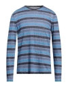 Majestic Filatures Man Sweater Slate Blue Size M Linen In Blue