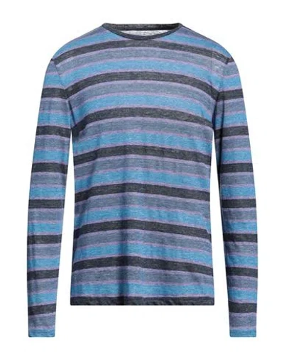 Majestic Filatures Man Sweater Slate Blue Size M Linen