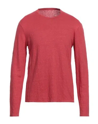 Majestic Filatures Man Sweater Tomato Red Size M Linen, Elastane