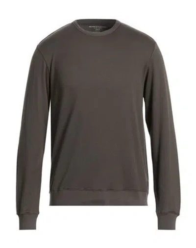 Majestic Filatures Man Sweatshirt Charcoal Size M Organic Cotton, Polyamide, Elastane In Brown
