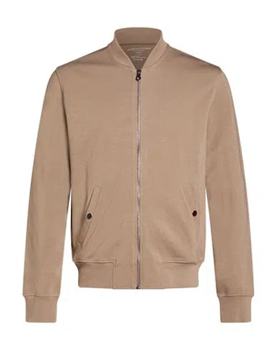 Majestic Filatures Man Sweatshirt Light Brown Size M Lyocell, Organic Cotton In Multi