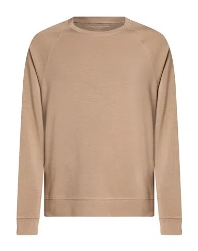 Majestic Filatures Man Sweatshirt Light Brown Size M Lyocell, Organic Cotton In Sand