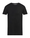 Majestic Filatures Man T-shirt Black Size L Linen, Elastane In Black
