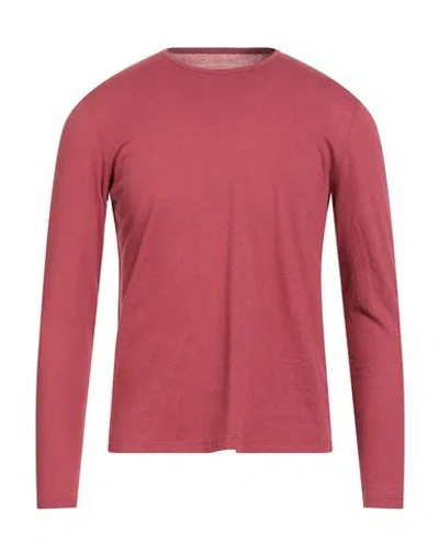 Majestic Filatures Man T-shirt Brick Size M Cotton, Cashmere In Red