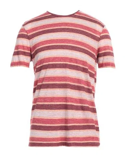 Majestic Filatures Man T-shirt Burgundy Size M Linen In Red