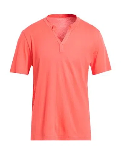 Majestic Filatures Man T-shirt Coral Size M Organic Cotton In Orange