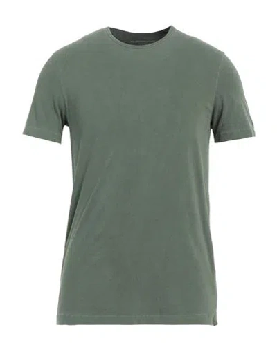 Majestic Filatures Man T-shirt Military Green Size M Cotton, Elastane In Green