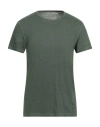 Majestic Filatures Man T-shirt Military Green Size M Linen, Elastane