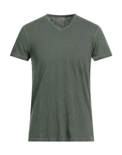 Majestic Filatures Man T-shirt Military Green Size M Linen, Elastane