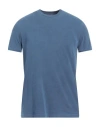 Majestic Filatures Man T-shirt Navy Size M Cotton, Elastane In Navy Blue