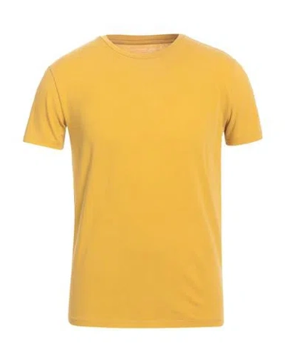Majestic Filatures Man T-shirt Mandarin Size M Organic Cotton, Recycled Cotton In Yellow