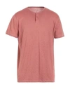 Majestic Filatures Man T-shirt Pastel Pink Size Xxl Linen, Elastane