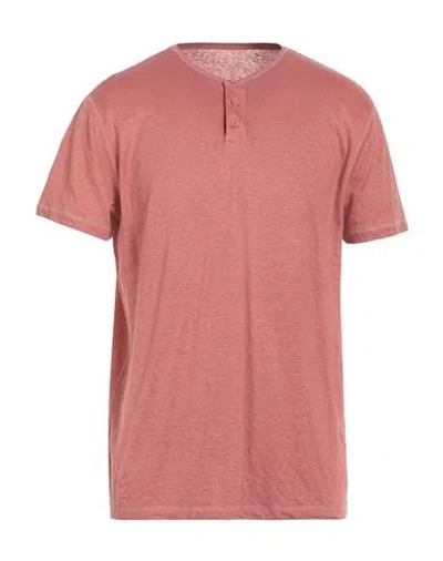 Majestic Filatures Man T-shirt Pastel Pink Size Xxl Linen, Elastane