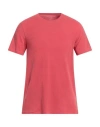 Majestic Filatures Man T-shirt Red Size M Cotton, Elastane In Pink
