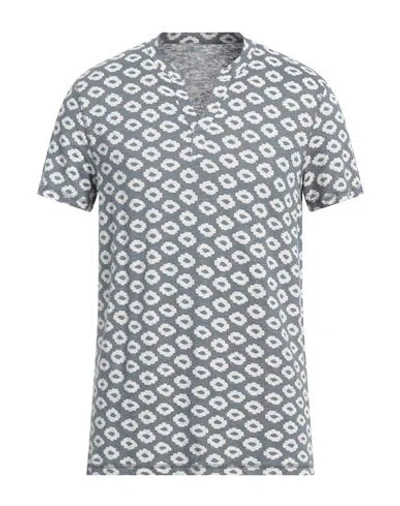 Majestic Filatures Man T-shirt Slate Blue Size M Linen, Elastane