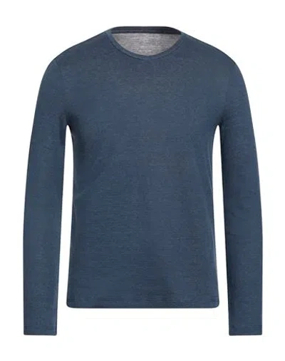 Majestic Filatures Man T-shirt Slate Blue Size S Organic Cotton, Cashmere