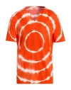 Majestic Filatures Man T-shirt Tomato Red Size M Linen, Elastane In Multi