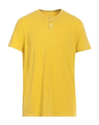 Majestic Filatures Man T-shirt Yellow Size S Cotton, Elastane