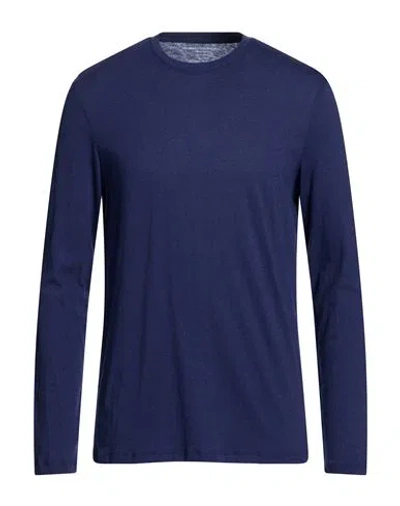 Majestic Filatures Man T-shirt Blue Size M Cotton, Cashmere