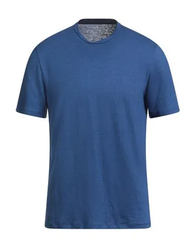 Majestic Filatures Man T-shirt Blue Size M Linen, Elastane