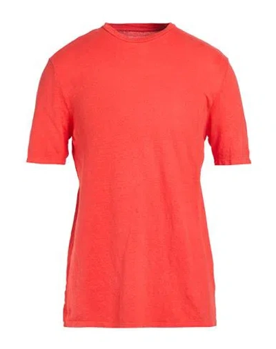 Majestic Filatures Man T-shirt Orange Size M Linen, Elastane In Red