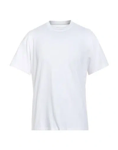 Majestic Filatures Man T-shirt White Size M Organic Cotton In Metallic