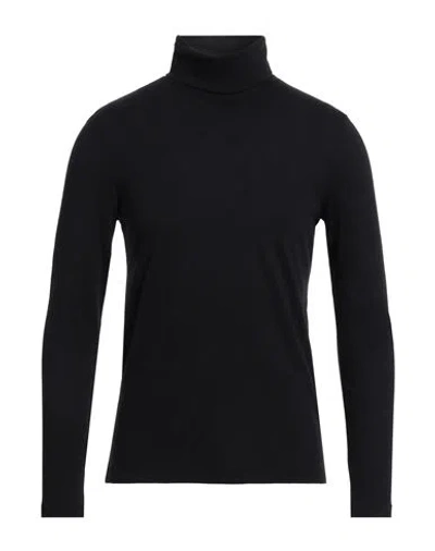 Majestic Filatures Man Turtleneck Black Size Xxl Cotton, Cashmere In Black