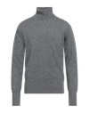 Majestic Filatures Man Turtleneck Charcoal Size M Cashmere In Gray