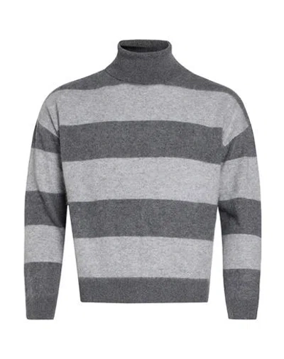 Majestic Filatures Man Turtleneck Grey Size 1 Wool, Cashmere In Gray