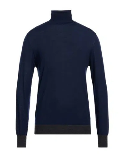 Majestic Filatures Man Turtleneck Navy Size M Merino Wool In Blue