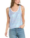 MAJESTIC MAJESTIC FILATURES METALLIC STRIPE LINEN-BLEND TANK