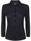 Majestic Ribbed-knit Shirt In Black